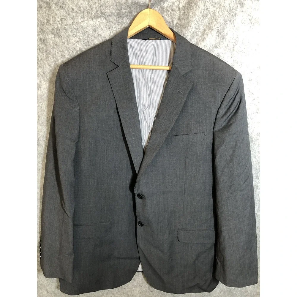 Brooks Brothers Blazer Men 45R Gray Explorer Madison Sport Coat Jacket Business